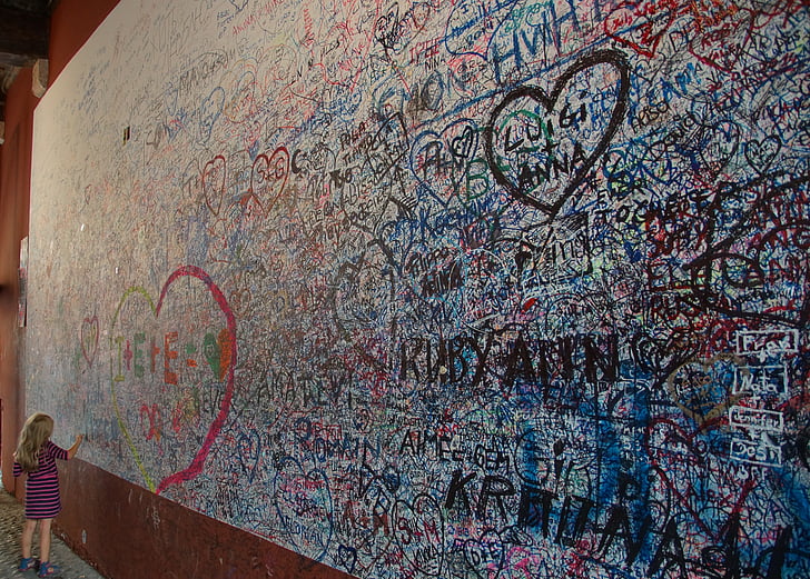 Verona, seina, lapse, Tüdruk, inimese, isiku