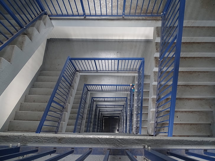 escaliers, escalier en colimaçon, place, architecture, escalier, balustrade, spirale