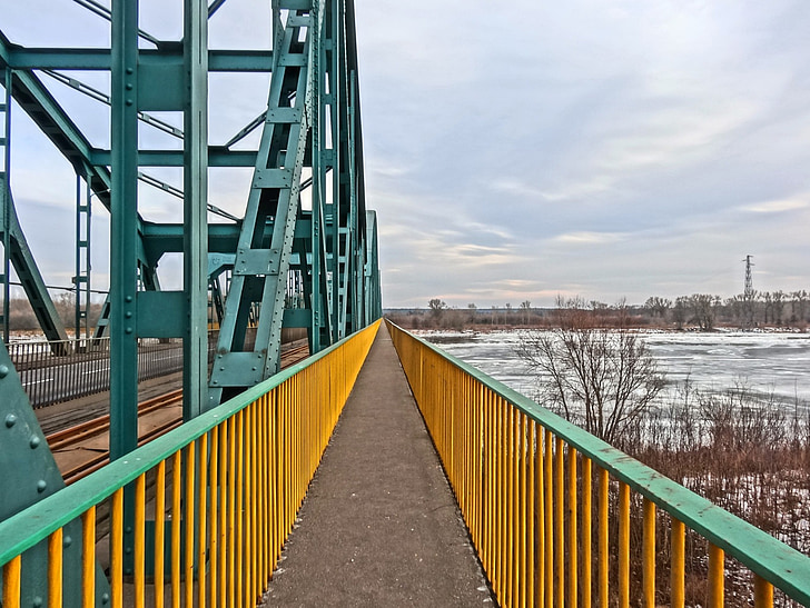 fordonski híd, Bydgoszczy, Visztula, átkelés, infrastruktúra, perspektíva, gyalogút