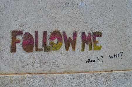 Graffiti, Folgen Sie, Folge mir, Wandbild
