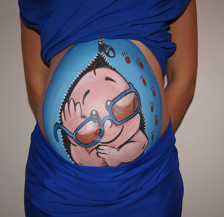 bellypaint, brucho maľba, tehotná, Baby, zips, brucho, chlapec