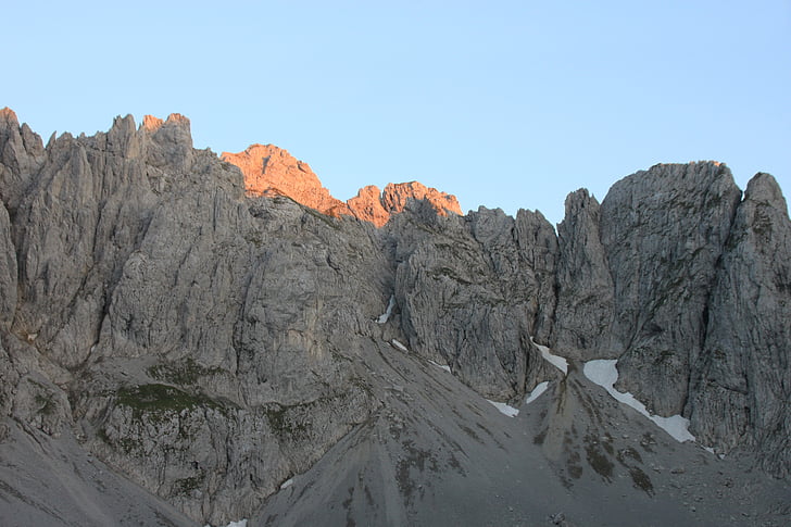 Alpenglühen, góry, wilderkaiser, alpejska, Gór Kaiser