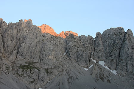 alpenglühen, ภูเขา, wilderkaiser, อัลไพน์, ภูเขา kaiser