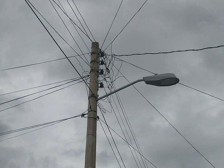 Pole, lampe, lys, kabler, elektrisitet, Street, elektrisk