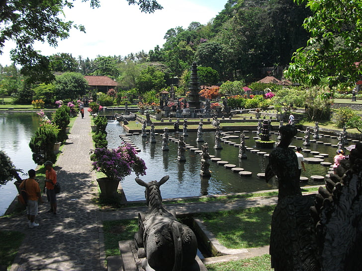 Bali, Indonézia, Ázsia, kert, zöld, utazás, víz