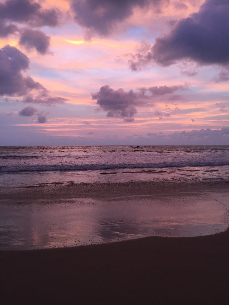 naplemente, Beach, tenger, esti égen, lemenő nap utolsó sugarai, abendstimmung, a tenger