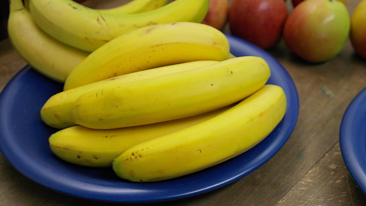 plátano, fruta, saludable, amarillo, tropical, alimentos, arbusto de la banana