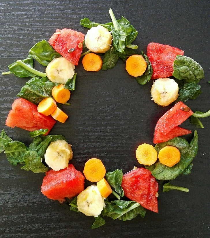 fruita, verdures, et beneeixi, menjar sa, batuts, batuts, síndria
