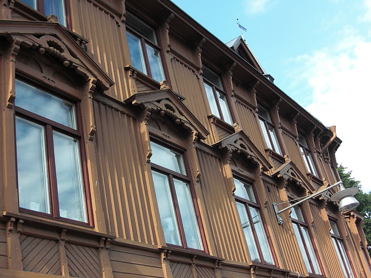 timber façade, gothenburg, sweden, old town, downtown, building, architecture
