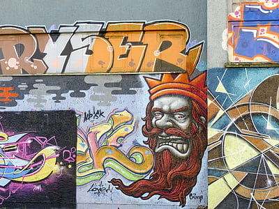 граффити, Улица, Искусство, город, цикл, здание, стена