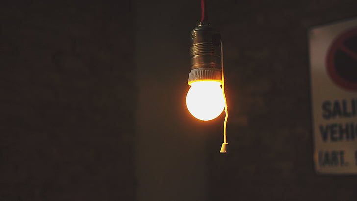 light, bulb, turned, switch, light bulb, close-up, illuminated