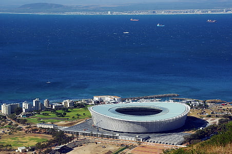 KLP, Panorama, stadions, Zaļā punkta, zila, Dienvidāfrikas Republika, ainava