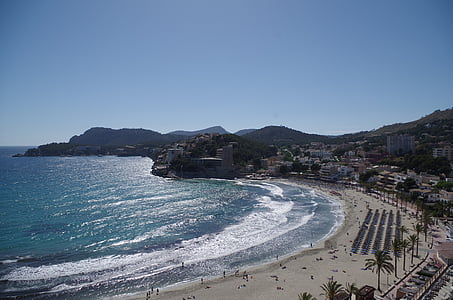 Mallorca, Peguera, dipesan, laut, Pantai