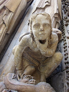 Базилика на Свети Денис, скулптура, портал, вход, готически, Париж, средновековна