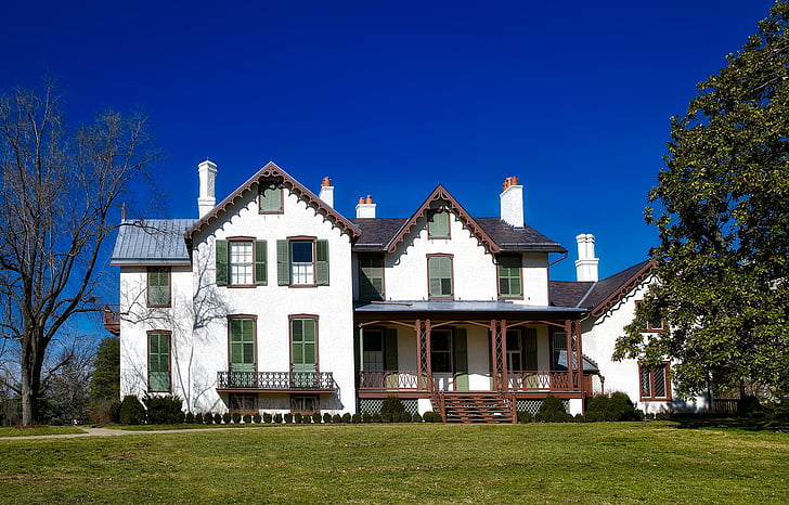 Abraham lincoln, Sommerhus, Washington dc, c, hus, hjem, arkitektur