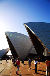Teatro dell'opera, paesaggio, città, costruzione, atmosfera, Sydney