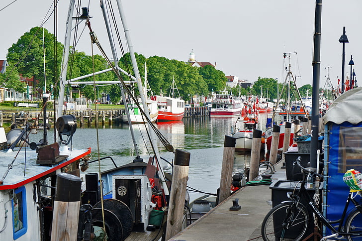 Старият сила, Warnemünde, Балтийско море, вода, обувка, порт, рибарски лодки