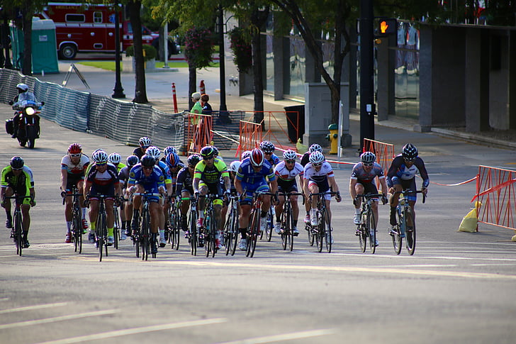 cursa, ciclista, bicicleta, carrer, carretera, bicicletes, a l'exterior