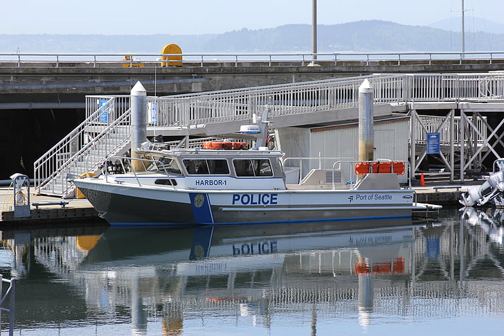 rendőrség, csónak, sürgősségi, Marine, Patrol, tengerpart, hajó
