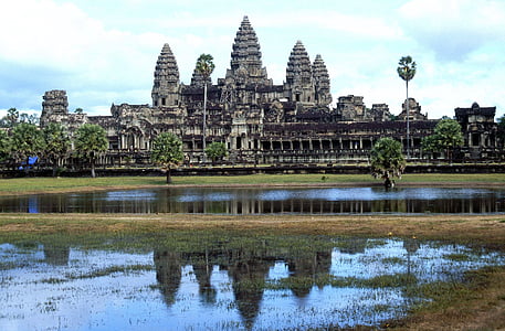 Angkor wat temple, dvanásteho storočia, Kambodža, Ázia, Preah khan, Khmer, Khmer architektúry