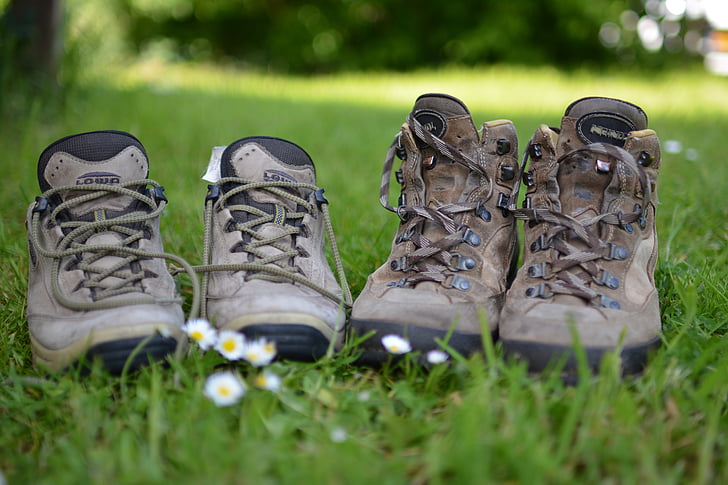 chaussure, randonnée pédestre, chaussures, à pied, nature, vacances de marche, femme