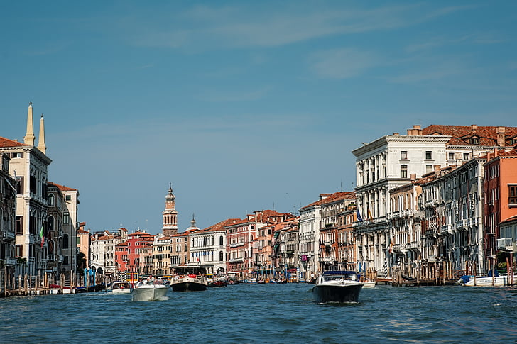 Italia, Venecia, Canale grande, embarcación náutica, arquitectura, exterior del edificio, destinos de viaje