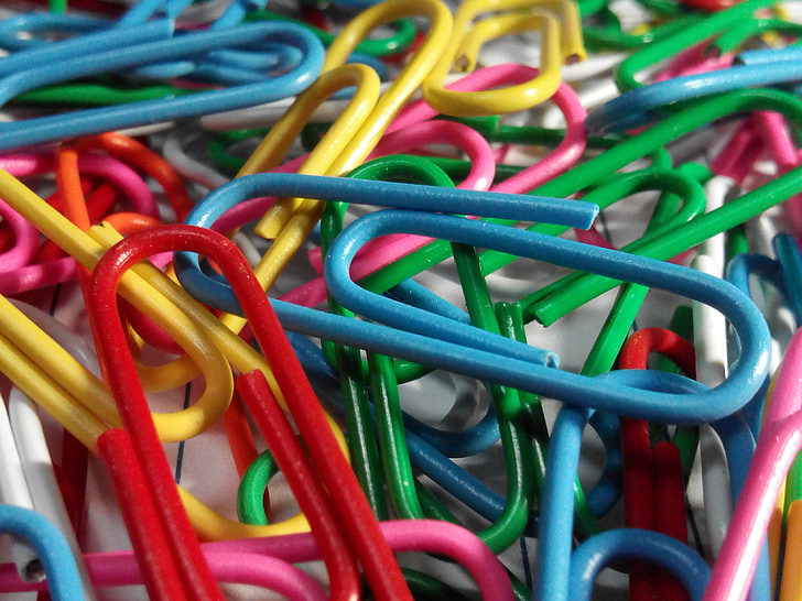paperclip, office equipment, colors, wire, clip, office