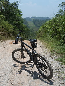 Sepeda, dua roda, alam, hijau, bumi, pemandangan, jalur sepeda