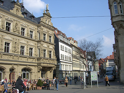 Erfurt, keskusta, rakennus, julkisivu, arkkitehtuuri, historiallisesti, Euroopan