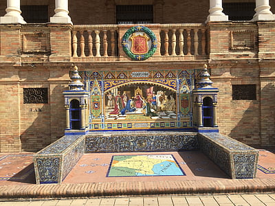 Sevilla, Plaza de españa, Orte des Interesses, Raum, Plaza de españa, historisch, Andalusien