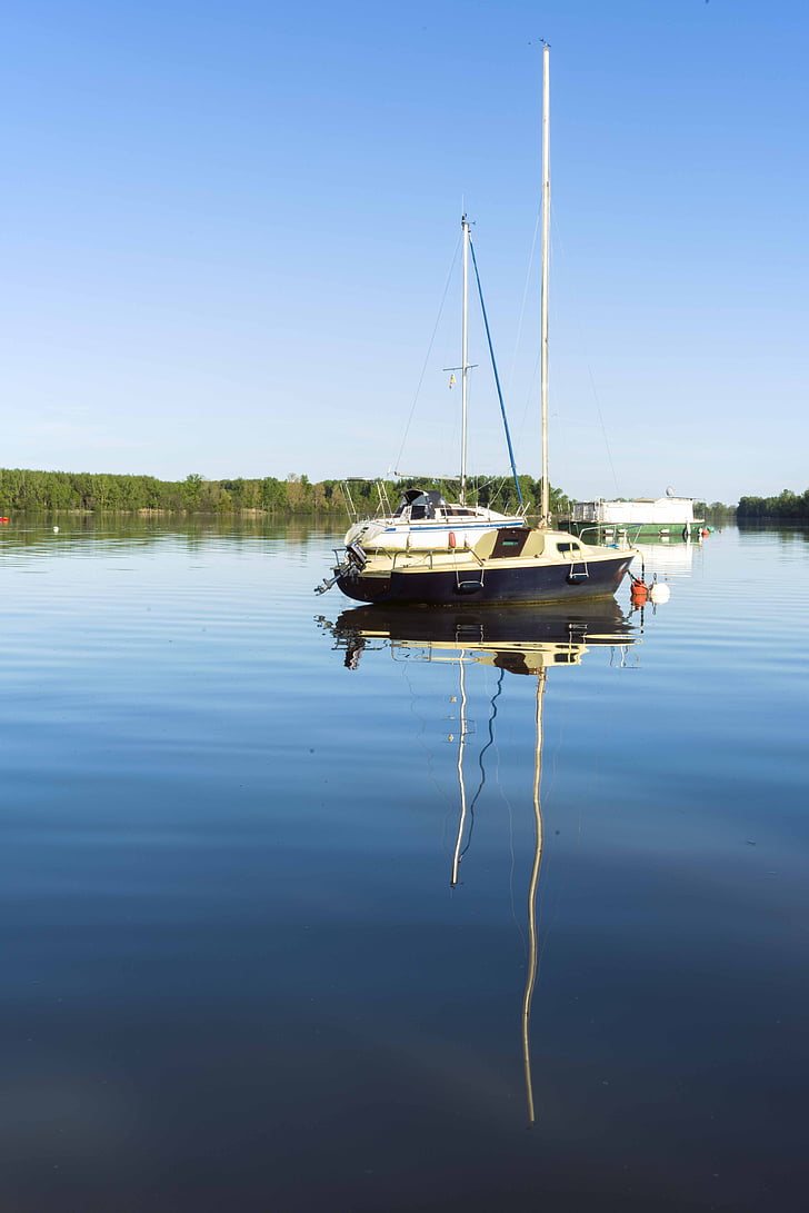 house, sailboat, water, nautical vessel, reflection, transportation, moored
