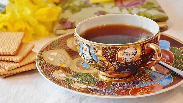 tee, skodelica za čaj, namizni pribor, gradi, starinsko, dediščina, porcelan