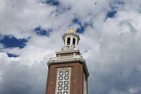 steeple, majestic, church, architecture, building, tower, sky