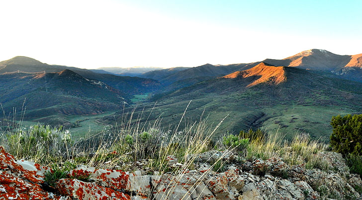 izlazak sunca, planinarenje, landscaper, samit, jutro, vanjski, Utah