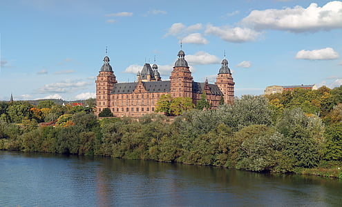 Castle johannisburg, Aschaffenburg, Palace, Bayern, arkitektur, historiske, bygning