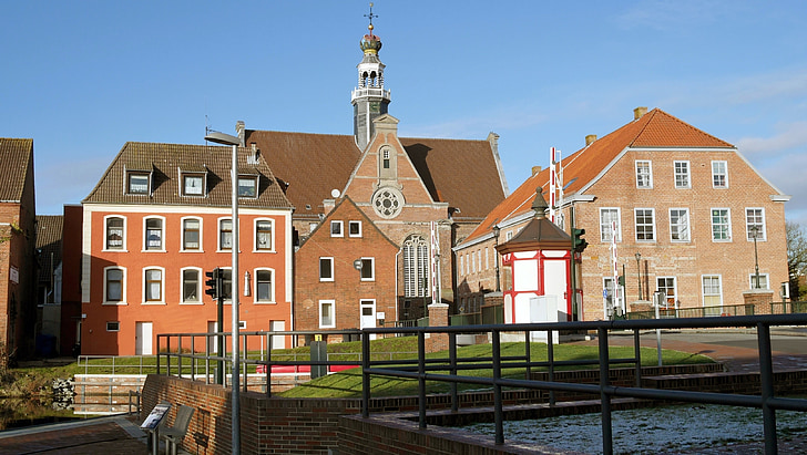 l'església creuada, Emden, Baixa Saxònia, arquitectura, Països Baixos, casa, edifici exterior
