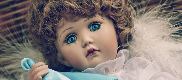 Zberateľská bábika, anjel, anjel strážny, smutný, sladký, smiešny, hračky