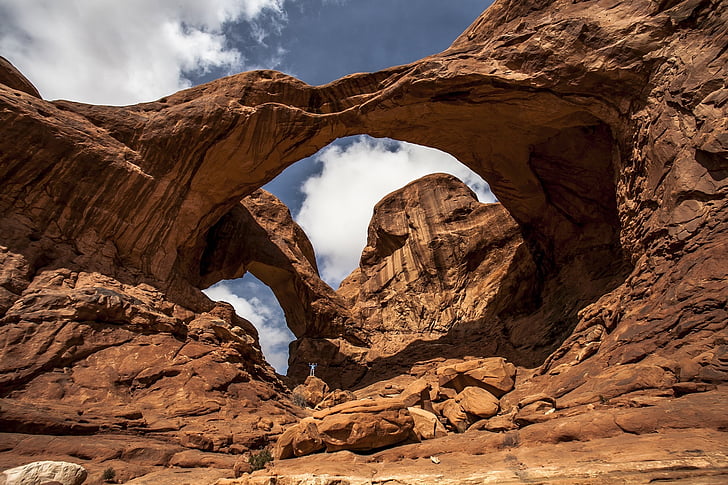 Double arch, pemandangan, alam, indah, batu pasir, alam, Geologi