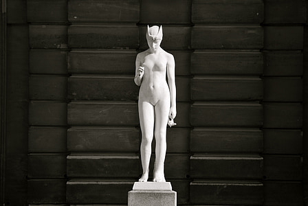 Statue, Frau, nackt, Weiblich, Skulptur, Europäische, Lady