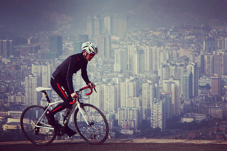 equitazione, città, bici, il paesaggio urbano, Sport