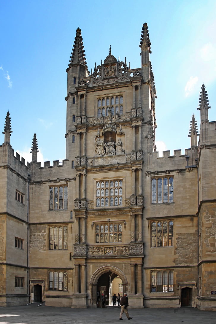 Bodleian Kütüphanesi, görev kopyasını Kütüphane, Üniversitesi, Oxford, İngiltere, mimari, Gotik tarzı