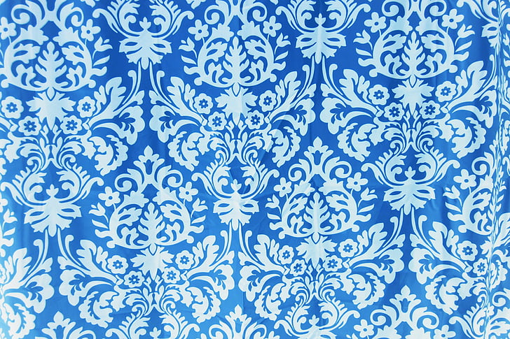 modrá, textúra, tkaniva, vzor, pozadia, vektor, kvetinový vzor