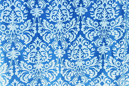 blau, textura, teixit, patró, fons, vector, patró floral