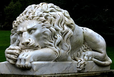 lion, statue, sculpture, architecture, stone, old