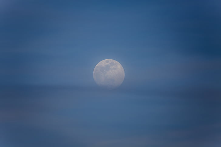 luna, Moon rise, cer, noapte, lumina, lumina lunii, albastru