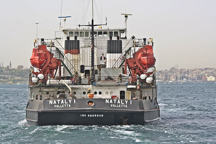 Port motiv, hamn, Bosphorus, Dardanellerna, fraktfartyg, Istanbul, Turkiet