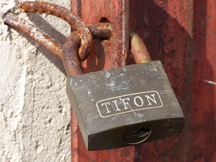 padlock, closed, forbidden, old, vintage, rusty