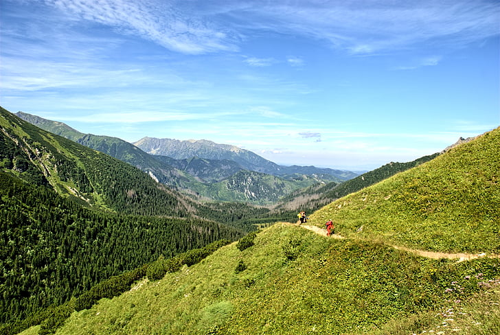 Tatry, Slovakien, landskap, ovanifrån, bergen, Visa, naturen