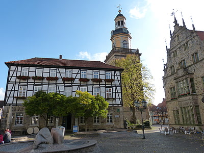 Rinteln, oraşul vechi, Nord Westfalia, istoric, Schela, clădire, fachwerkhaus
