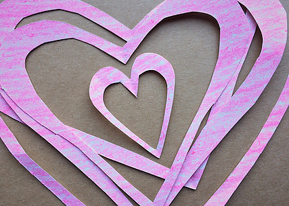 Alla hjärtans dag, Valentine, papper, hjärtan, hantverk